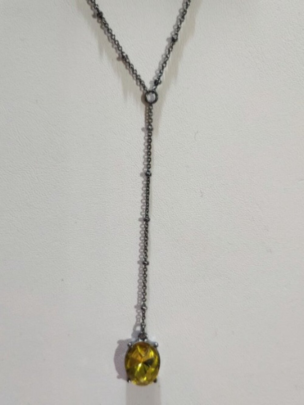 VERA WANG Rocker Chic Gunmetal Yellow-Green Crystal 2.56" Hoop Earrings**NEW! - Picture 9 of 11